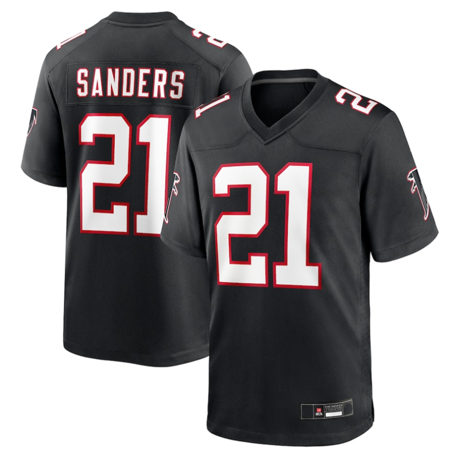 A.Falcons #21 Deion Sanders Black Player Game ROCER Stitched Jerseys