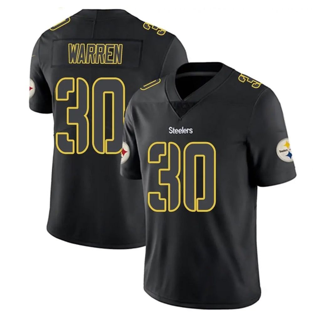 P.Steelers #30 Jaylen Warren Player Black Impact Limited Home Game ROCER Stitched Jerseys