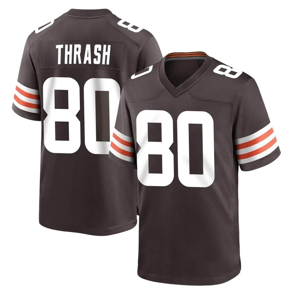 C.Browns #80 Jamari Thrash Player Brown Home Game ROCER Stitched Jerseys