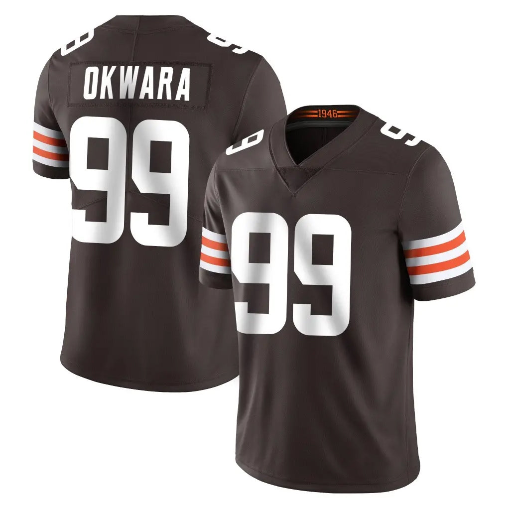 C.Browns #99 Julian Okwara Player Brown Color Vapor Untouchable Limited Home Game ROCER Stitched Jerseys