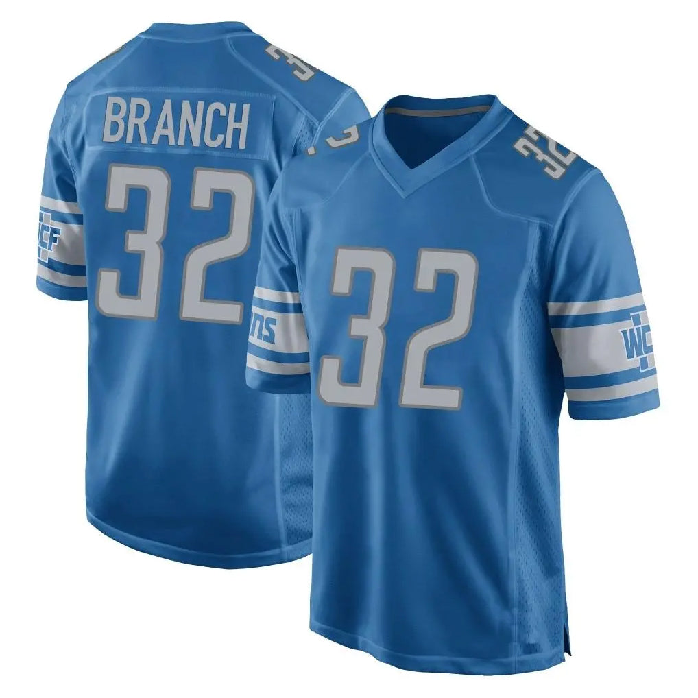 D.Lions #32 Brian Branch Player Blue Home Game ROCER Stitched Jerseys