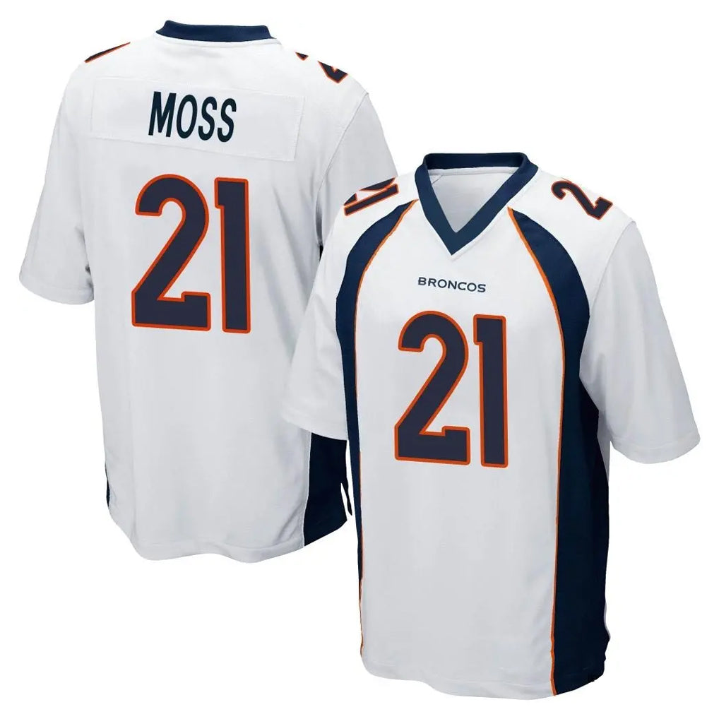 D.Broncos #21 Riley Moss Player White Game ROCER Stitched Jerseys
