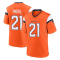 D.Broncos #21 Riley Moss Player Orange Home Game ROCER Stitched Jerseys