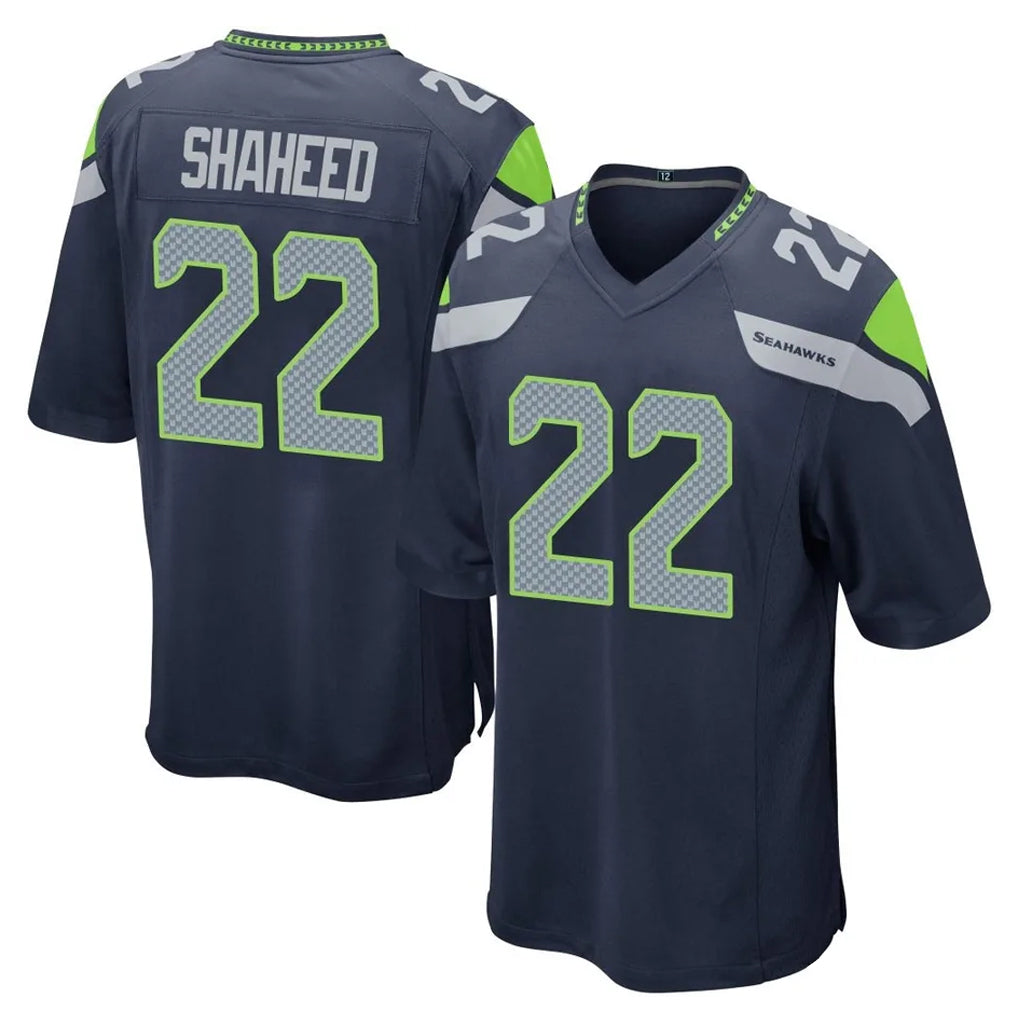 S.Seahawks #22 Rashid Shaheed Player Navy Home Game ROCER Stitched Jerseys