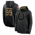 IN.Colts #99 DeForest Buckner Player Black Salute to Service Hoodies Limited Game ROCER Stitched Jerseys