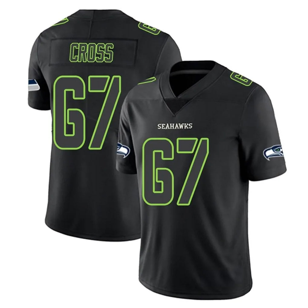 S.Seahawks #67 Charles Cross Player Black Impact Limited Home Game ROCER Stitched Jerseys