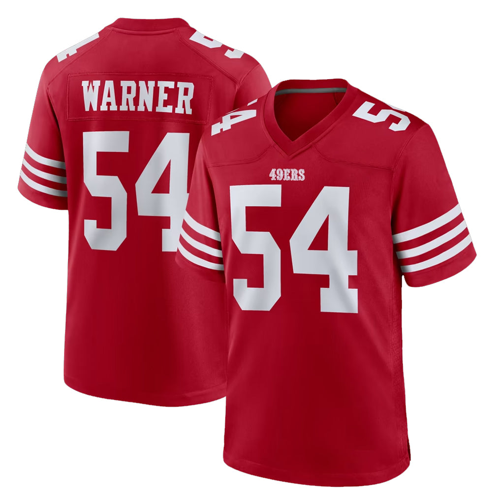 SF.49ers #54 Fred Warner Player Red Game Home ROCER Stitched Jerseys