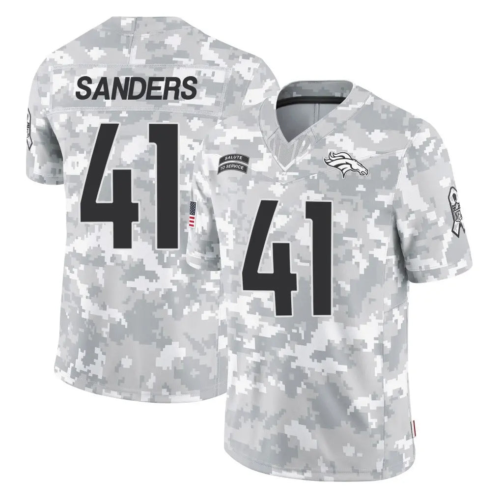 D.Broncos #41 Drew Sanders Player Arctic Camo Salute To Service Limited Ddoa Stitched Jerseys