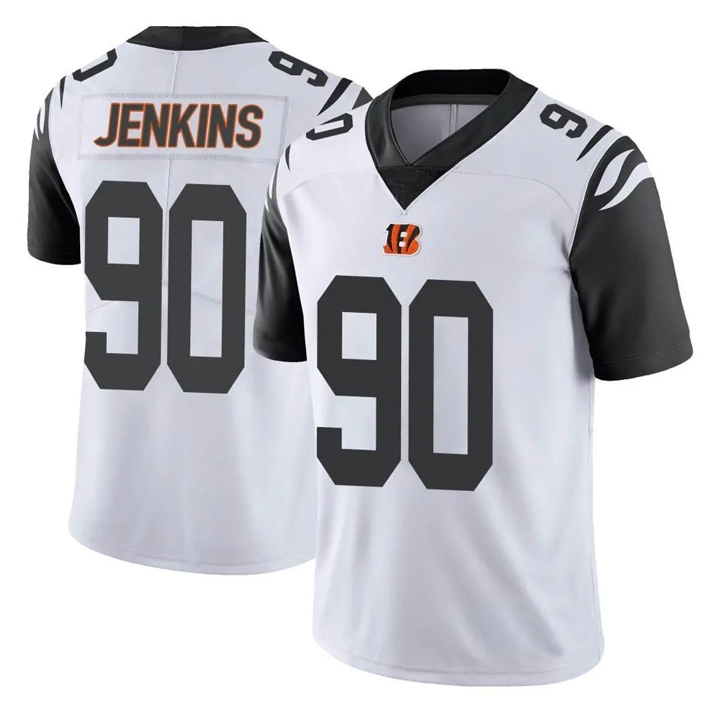 C.Bengals #90 Kris Jenkins Jr Player White Color Rush Vapor Untouchable Limted Home Game ROCER Stitched Jerseys