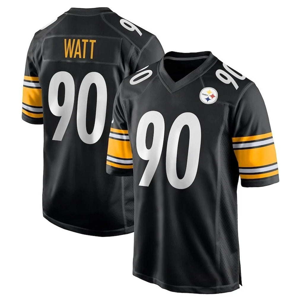 P.Steelers #90 T.J. Watt Player Black Home Game ROCER Stitched Jerseys