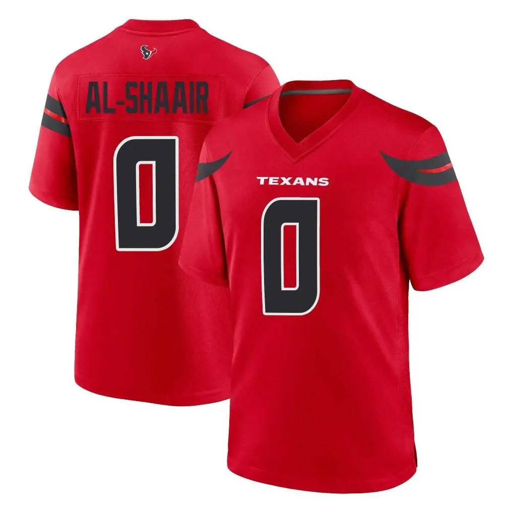H.Texans #0 Azeez Al-Shaair Player Red Alternate Home Game ROCER Stitched Jerseys