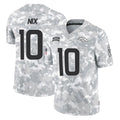 D.Broncos #10 Bo Nix Player Arctic Camo Salute To Service Limited ROCER Stitched Jerseys