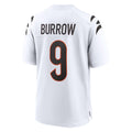 C.Bengals #9 Joe Burrow Player White Home Game ROCER Stitched Jerseys