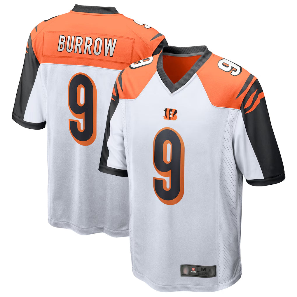 C.Bengals #9 Joe Burrow Player White Alternate Game Home ROCER Stitched Jerseys