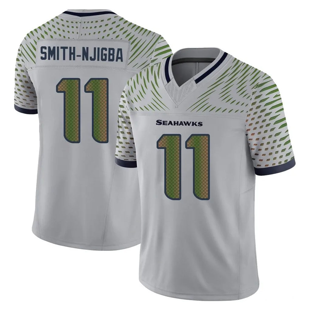 S.Seahawks #11 Jaxon Smith-Njigba Player Grey Limited 2025 Rivalries Collection Home Game ROCER Stitched Jerseys
