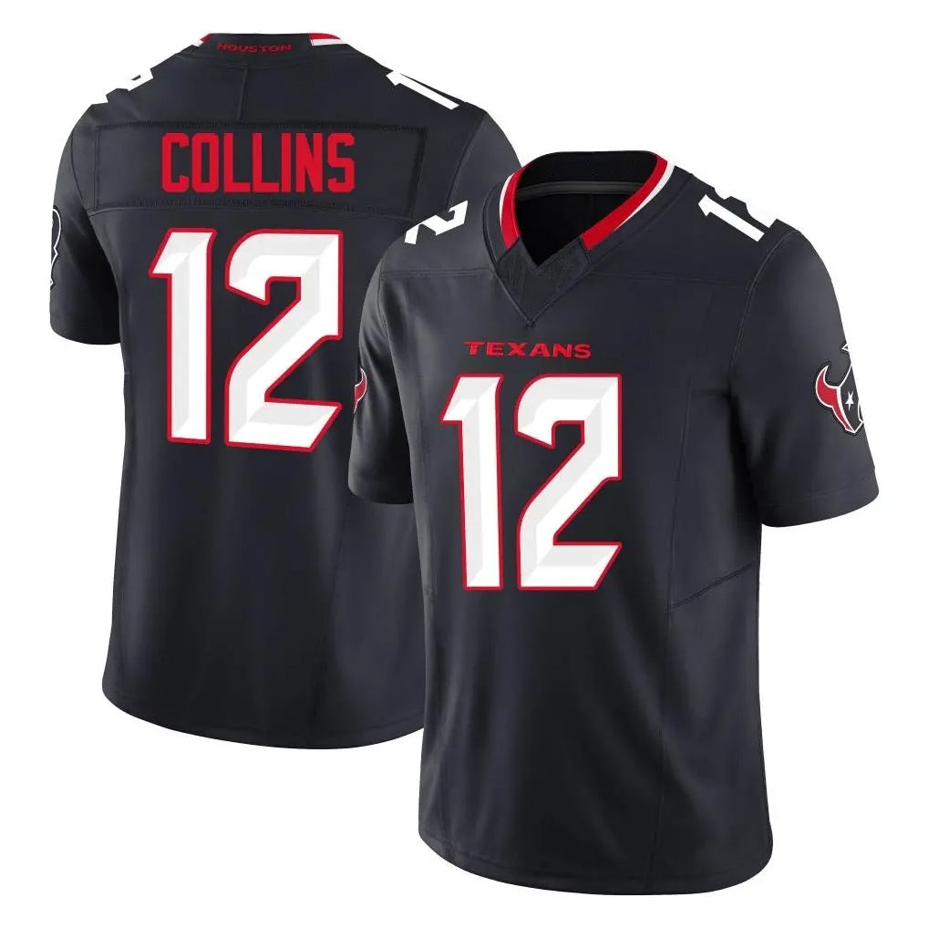 H.Texans #12 Nico Collins Player Navy Limited Alternate Vapor F.U.S.E. Home Game ROCER Stitched Jerseys
