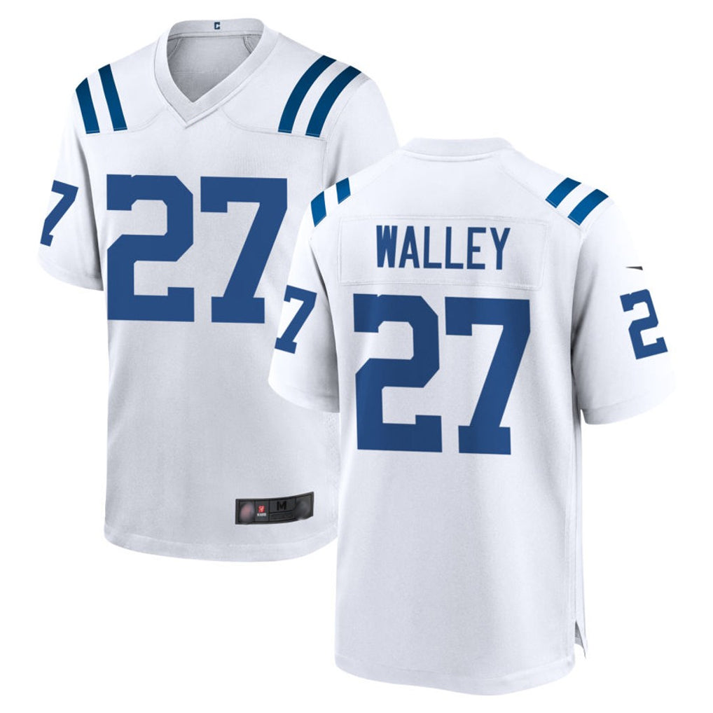 IN.Colts #27 Justin Walley Player White Home Game ROCER Stitched Jerseys