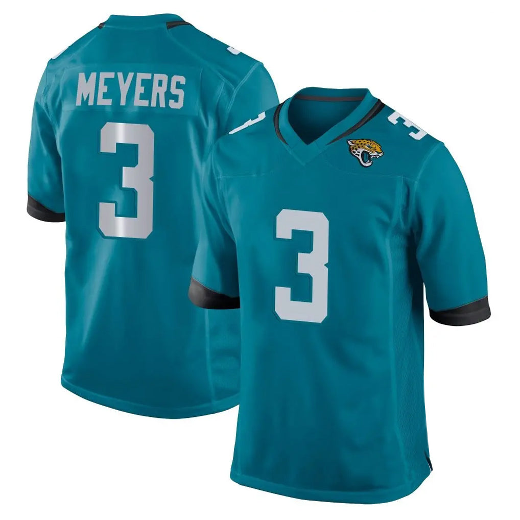 J.Jaguars #3 Jakobi Meyers Player Teal Home Game ROCER Stitched Jerseys