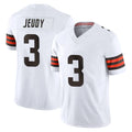 C.Browns #3 Jerry Jeudy Player White Vapor F.U.S.E. Limited Home Game ROCER Stitched Jerseys