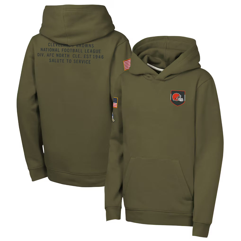C.Browns ## Browns Blank Player Olive Salute to Service Pullover Hoodies Limited ROCER Stitched Jerseys