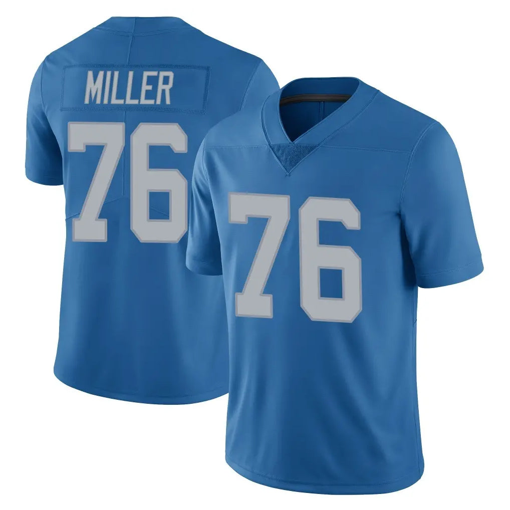D.Lions #76 Blake Miller Player Blue Limited Throwback Vapor Untouchable ROCER Stitched Jerseys