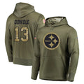 P.Steelers #13 Rico Dowdle Player Olive Salute to Service Pullover Hoodie Home Game ROCER Stitched Jerseys