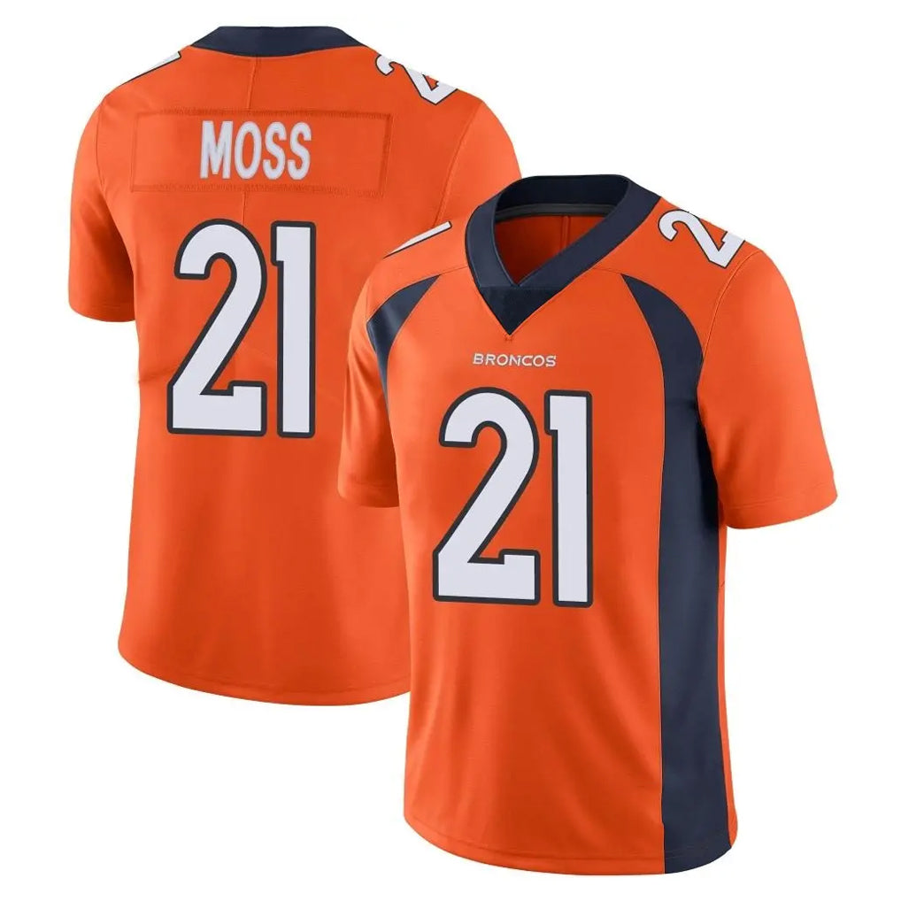 D.Broncos #21 Riley Moss Player Orange Color Vapor Untouchable Limited Game ROCER Stitched Jerseys