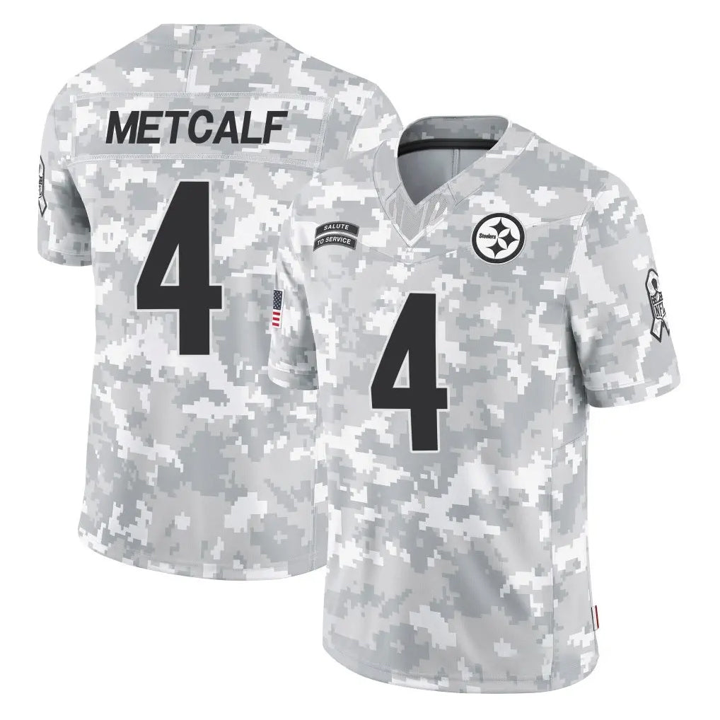 P.Steelers #4 DK Metcalf Player Arctic Camo Limited Salute To Service Home Game ROCER Stitched Jerseys