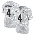 P.Steelers #4 DK Metcalf Player Arctic Camo Limited Salute To Service Home Game ROCER Stitched Jerseys