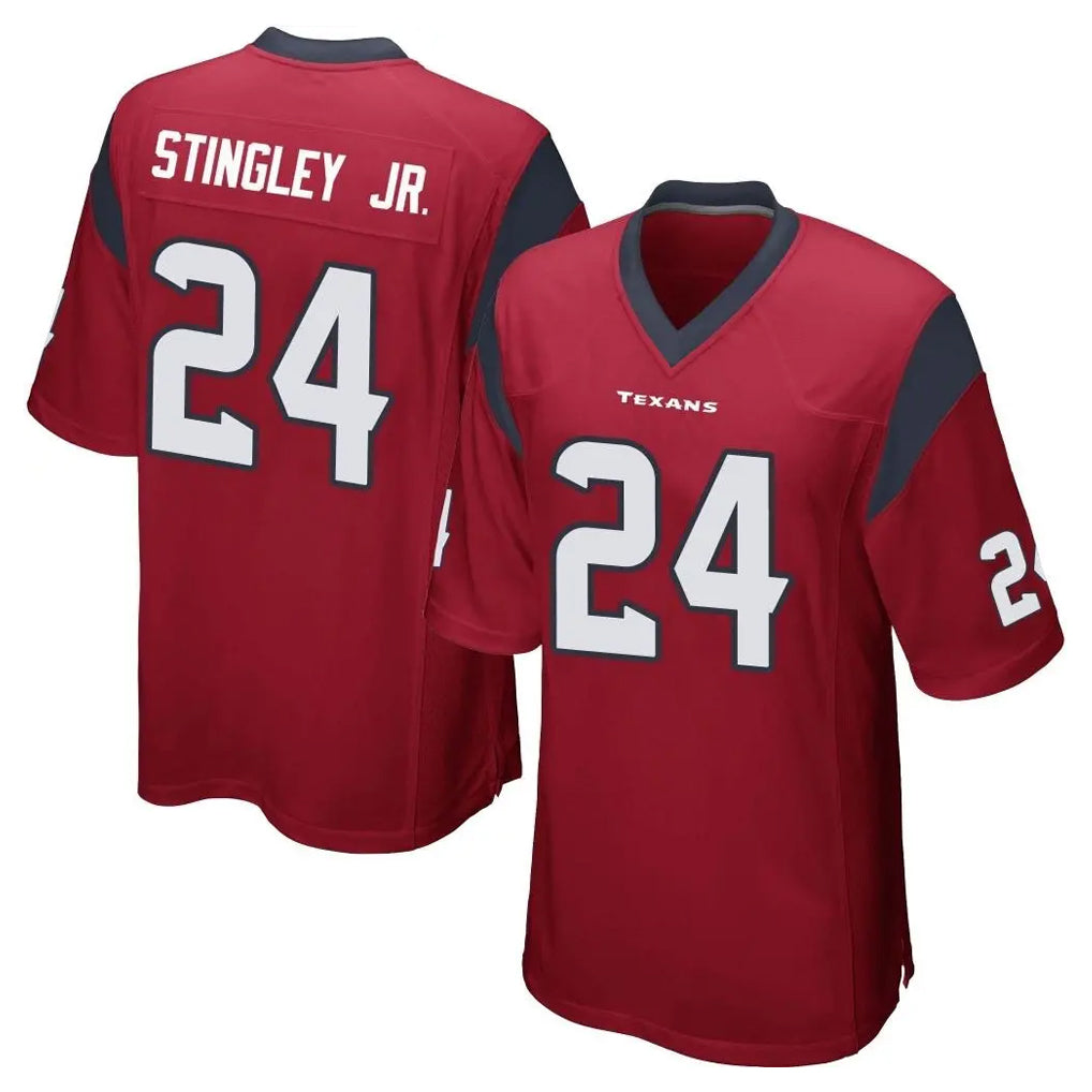 H.Texans #24 Derek Stingley Jr. Player Red Home Game ROCER Stitched Jerseys