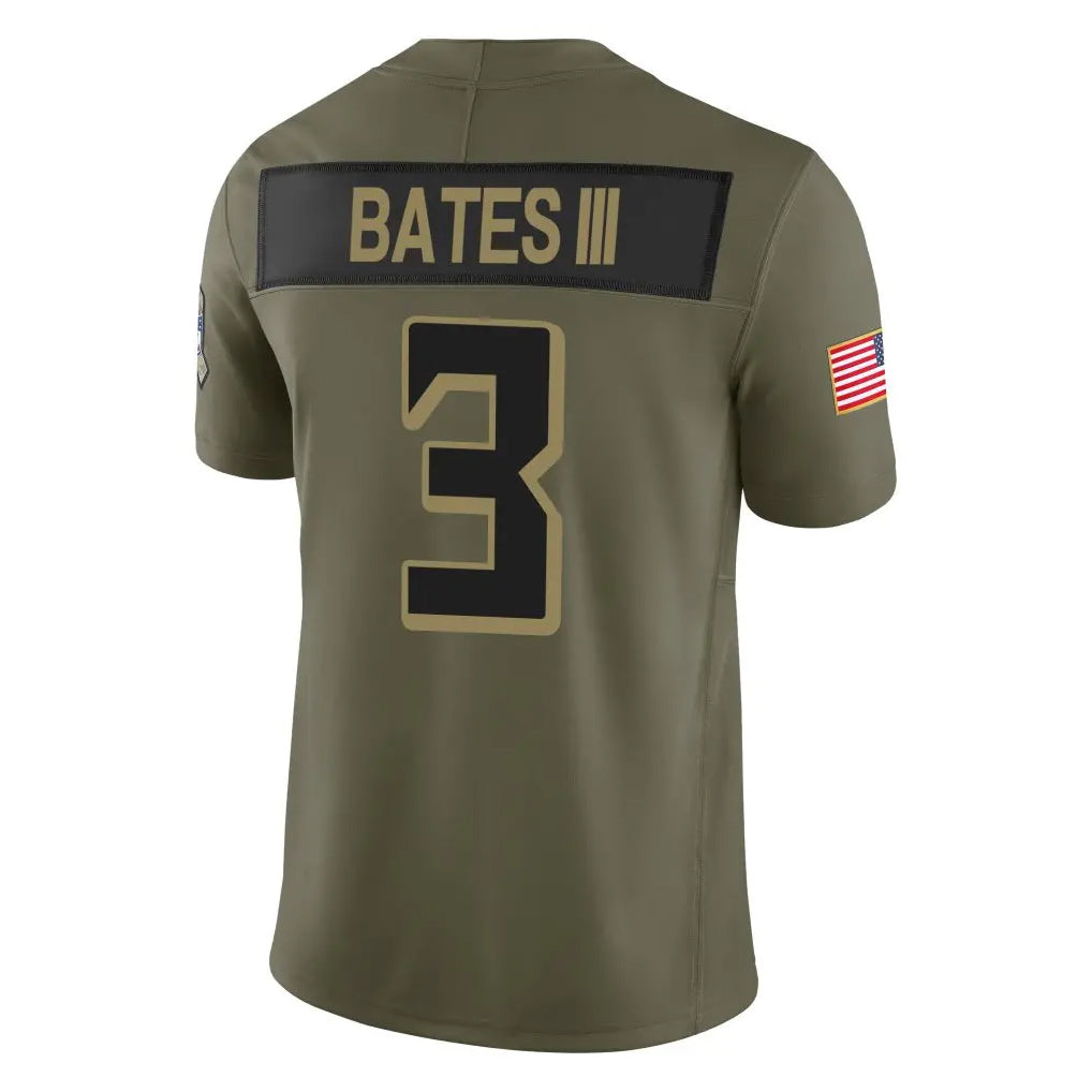 A.Falcons #3 Jessie Bates III Player Olive Salute To Service Limited Home Game ROCER Stitched Jerseys