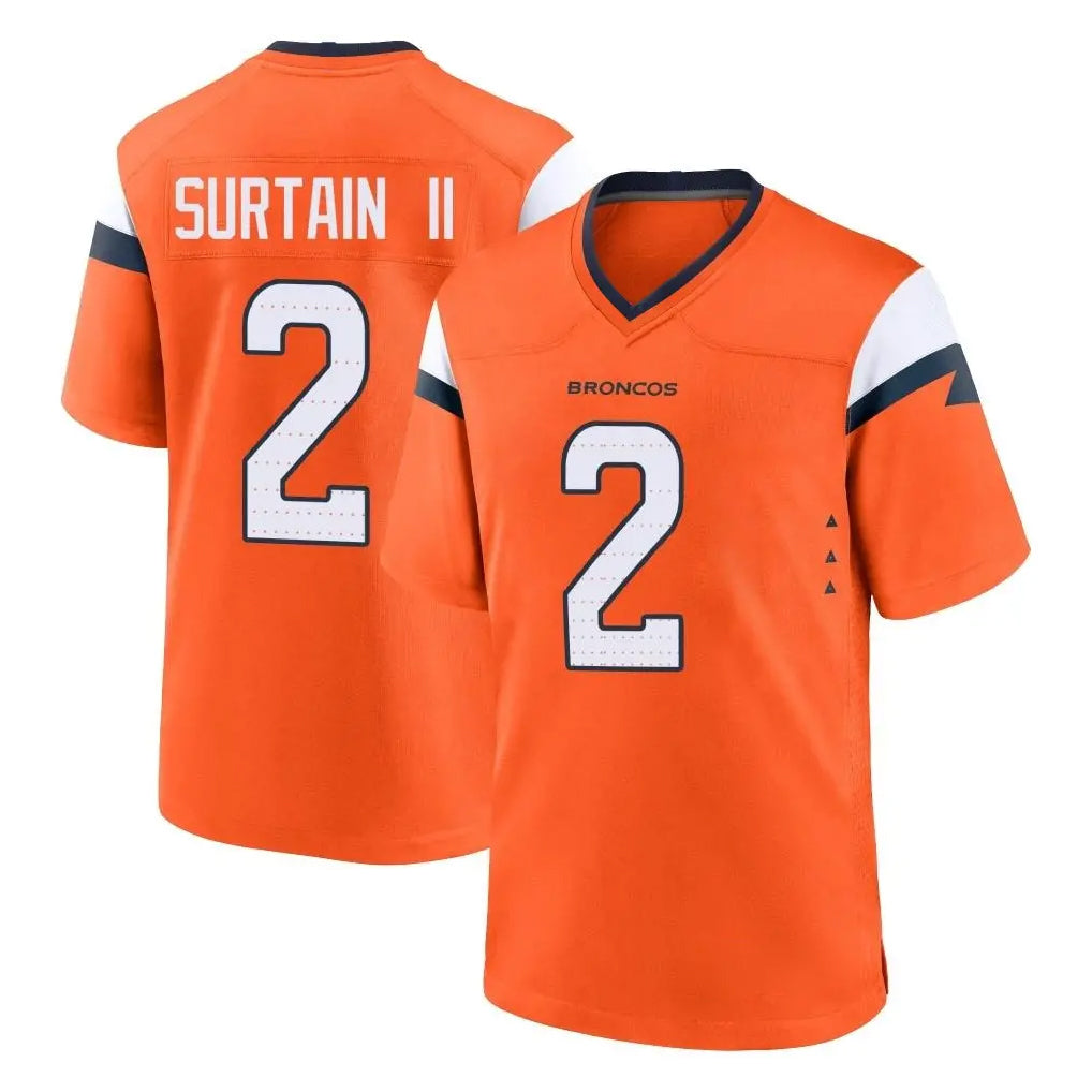 D.Broncos #2 Pat Surtain II Cooper Player Orange Home Game ROCER Stitched Jerseys