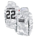 C.Browns #22 Dylan Sampson Player Arctic Camo Salute to Service Hoodies Limited Game ROCER Stitched Jerseys