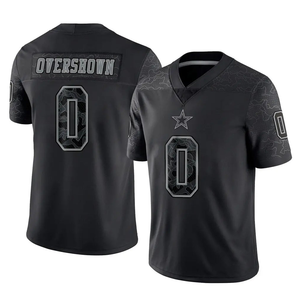 D.Cowboys #0 DeMarvion Overshown Player Black Limited Reflective Home Game ROCER Stitched Jerseys