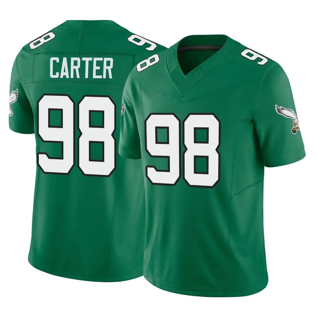 P.Eagles #98 Jalen Carter Player Green Kelly Alternate Vapor F.U.S.E. Home Game ROCER Stitched Jerseys