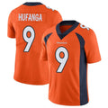 D.Broncos #9 Talanoa Hufanga Player Orange Color Vapor Untouchable Limited Game ROCER Stitched Jerseys