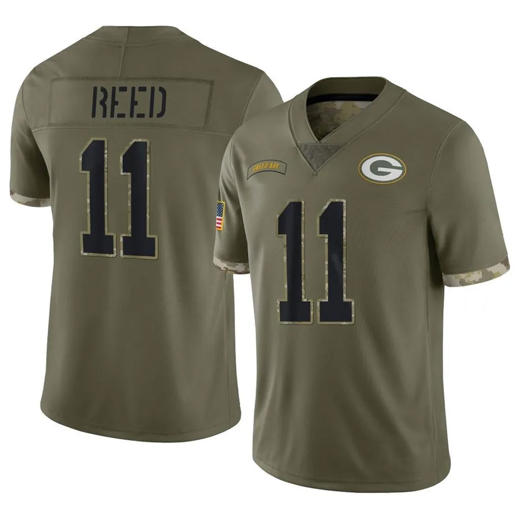 GB.Packers #11 Jayden Reed Player Olive Salute To Service Limited ROCER Stitched Jerseys