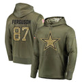 D.Cowboys #87 Jake Ferguson Player Olive Salute to Service Pullover Hoodies Home Game ROCER Stitched Jerseys