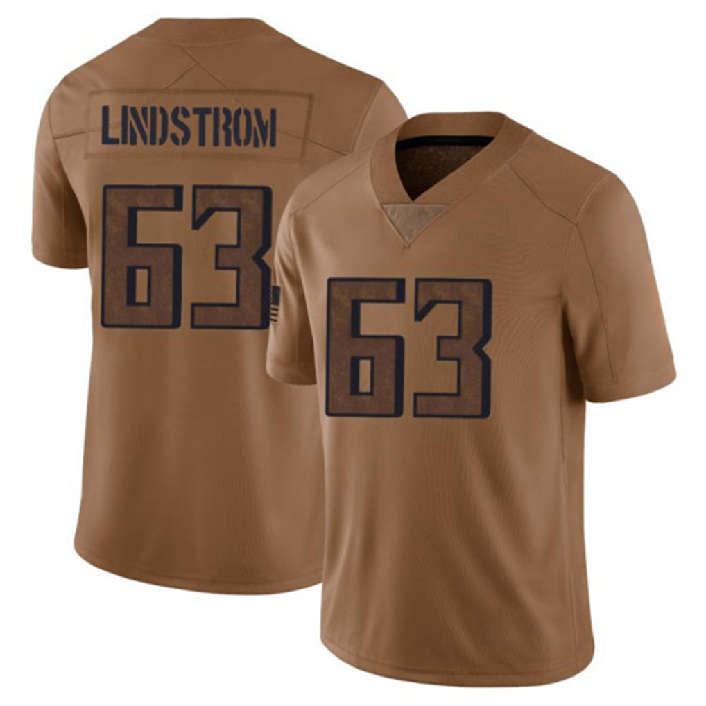 A.Falcons #63 Chris Lindstrom Player Brown Salute To Service Limited ROCER Stitched Jerseys