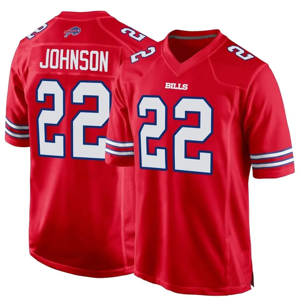 B.Bills #22 Ray Davis Player Red Home Game ROCER Stitched Jerseys