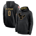 H.Texans #0 Azeez Al-Shaair Player Black Salute to Service Hoodies Limited Game ROCER Stitched Jerseys