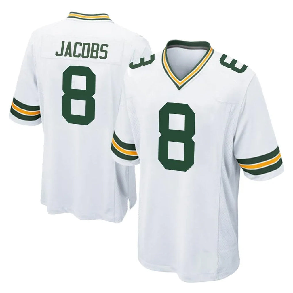 GB.Packers #8 Josh Jacobs Player White Home Game ROCER Stitched Jerseys