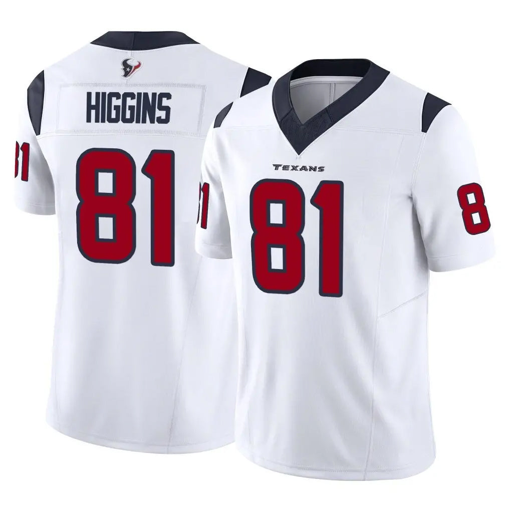 H.Texans #81 Jayden Higgins Player White Limited Vapor F.U.S.E. Home Game ROCER Stitched Jerseys