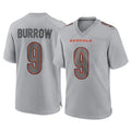 C.Bengals #9 Joe Burrow Player Gray Atmosphere Fashion Game ROCER Stitched Jerseys