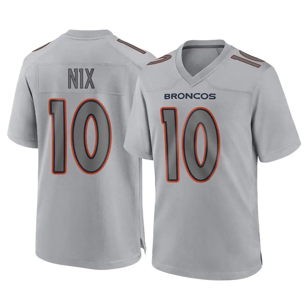 D.Broncos #10 Bo Nix Player Gray Atmosphere Fashion Limited Game ROCER Stitched Jerseys