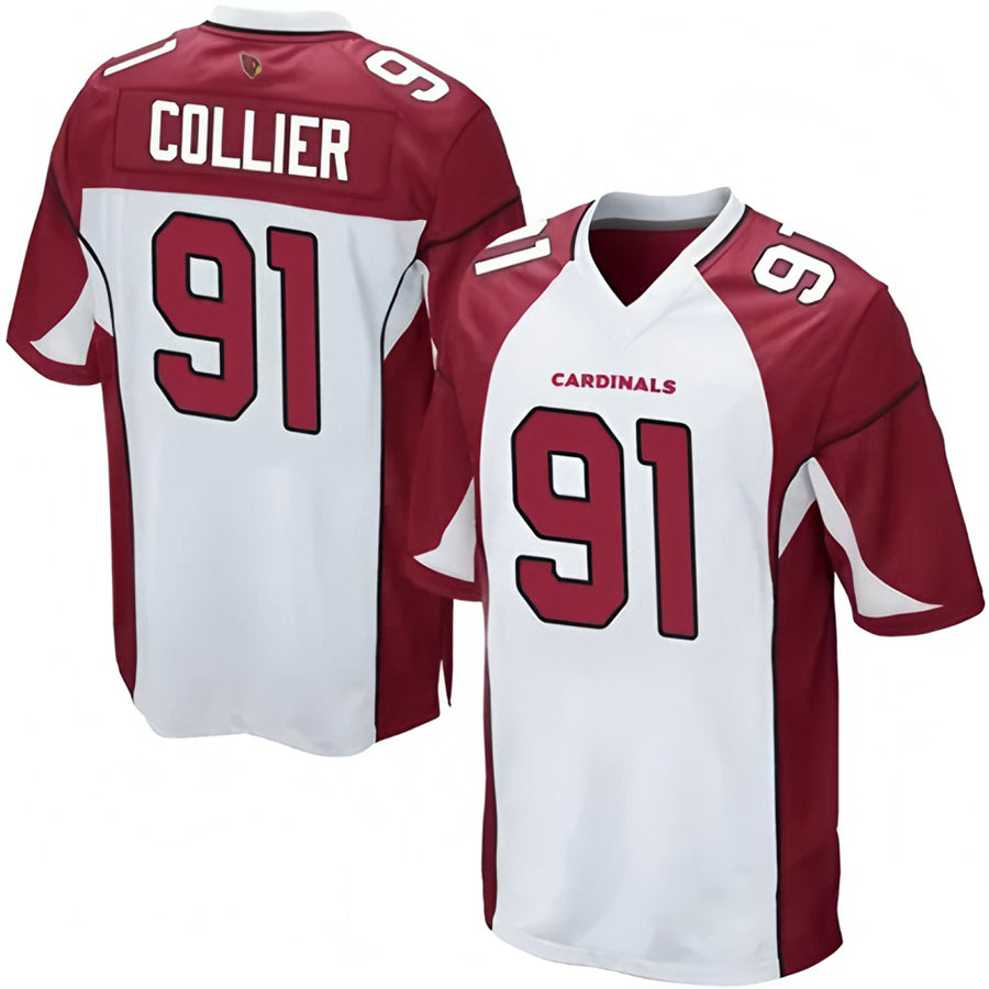 A.Cardinals #91 L.J. Collier Player White Game ROCER Stitched Jerseys