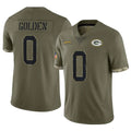 GB.Packers #0 Matthew Golden Player Olive Salute To Service Limited ROCER Stitched Jerseys