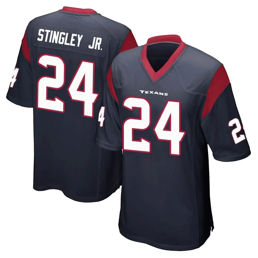 H.Texans #24 Derek Stingley Jr. Player Navy Home Game ROCER Stitched Jerseys