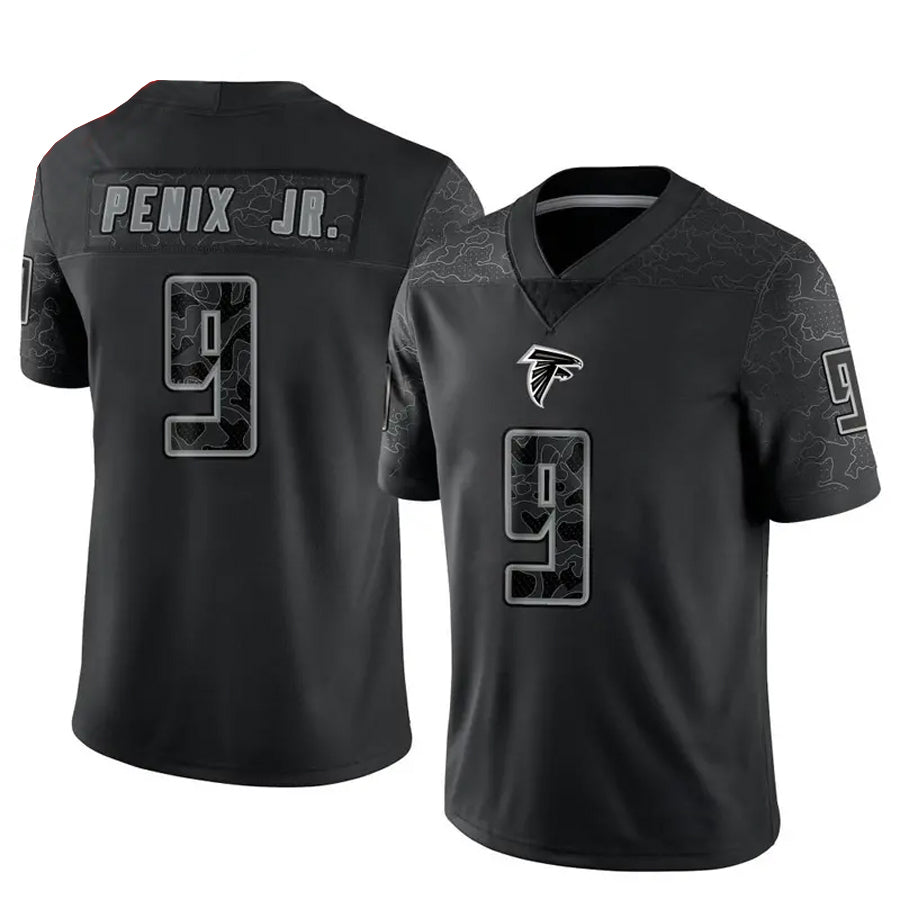 A.Falcons #9 Michael Penix Jr. Player Black RFLCTV Limited ROCER Stitched Jerseys