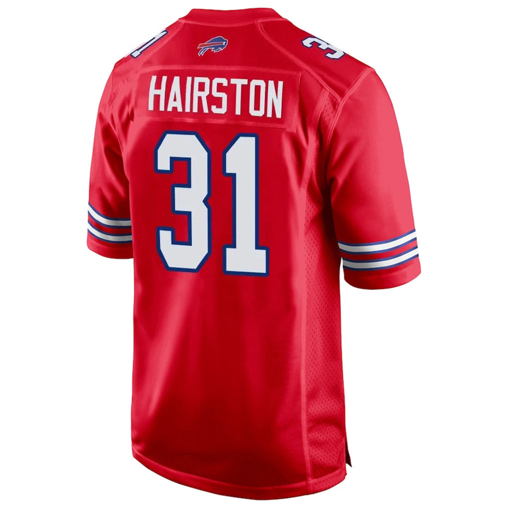 B.Bills #31 Maxwell Hairston Player Red Home Game ROCER Stitched Jerseys